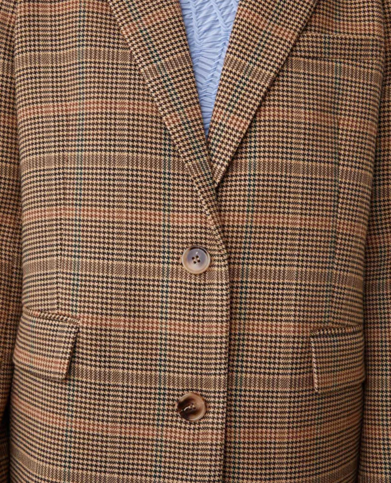 Suncoo Dolly Brown Check Blazer