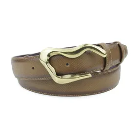 Taupe Dadino Texture Burnished Swirl Belt