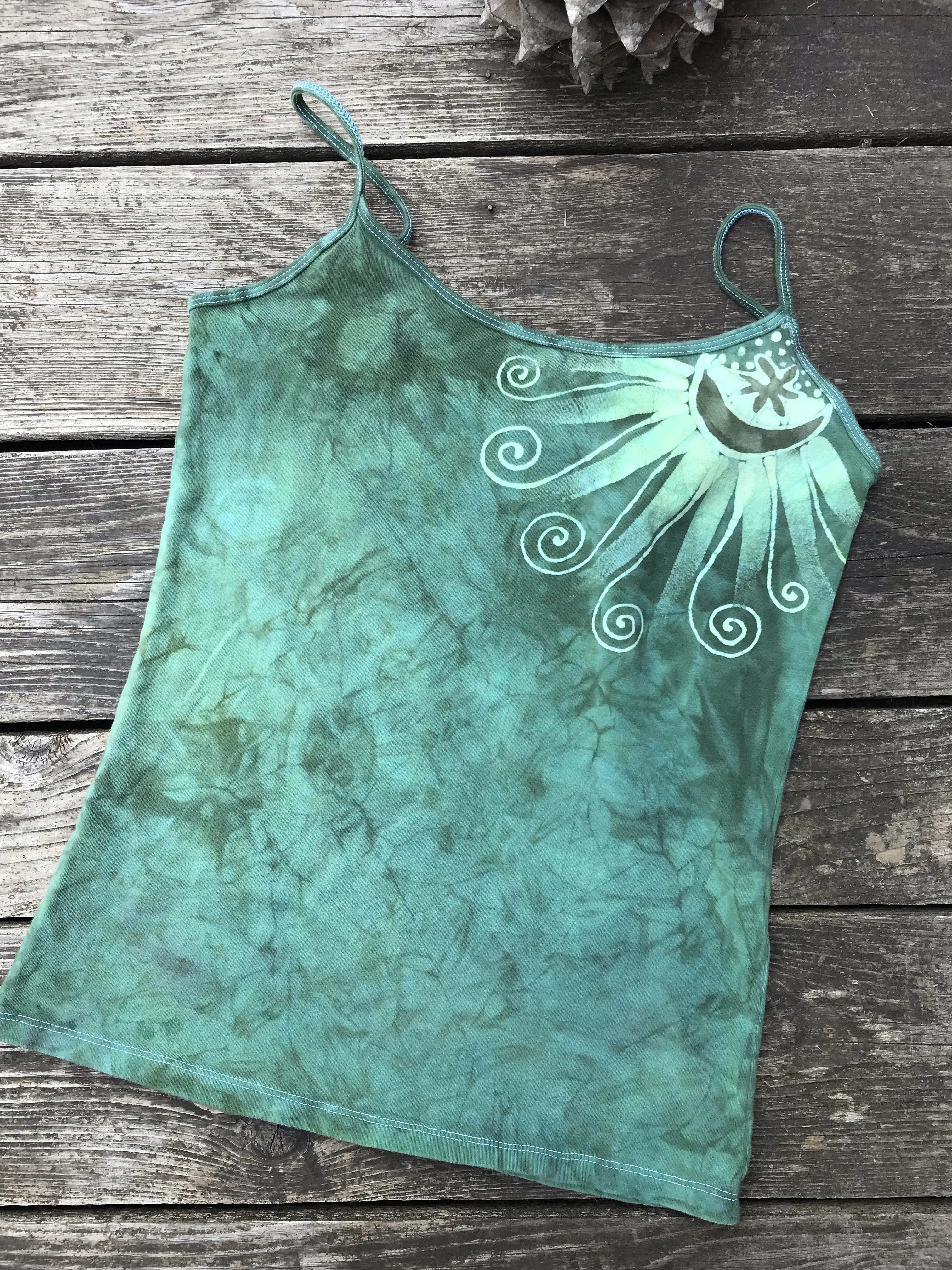 Teal Sun Rising Stretchy Tank Top