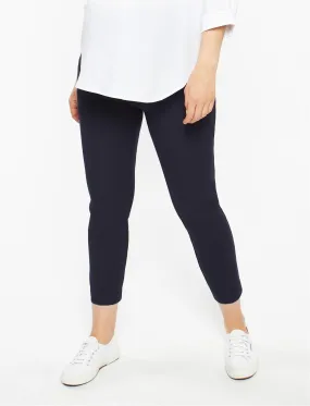 The Curie Secret Fit Belly Twill Slim Ankle Maternity Pant in Navy