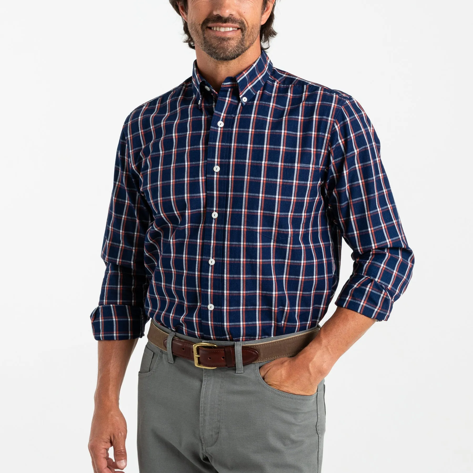 Tolbert Plaid Indigo Sport Shirt  