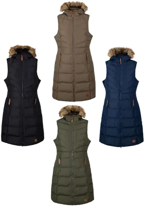 Trespass Audrey Long Gilet Sleeveless Quilted Hooded Limited Edition Bodywarmer