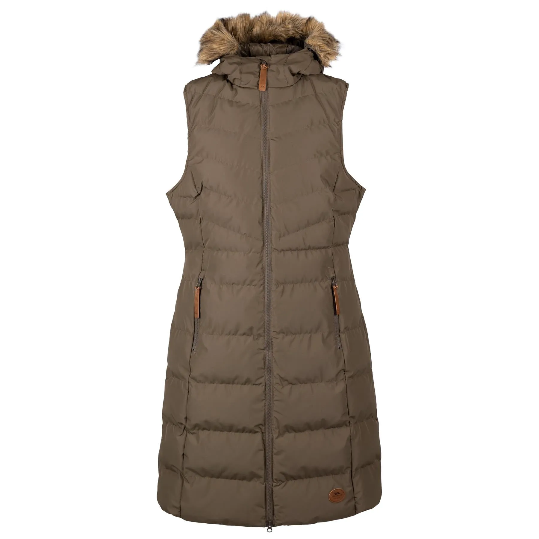 Trespass Audrey Long Gilet Sleeveless Quilted Hooded Limited Edition Bodywarmer