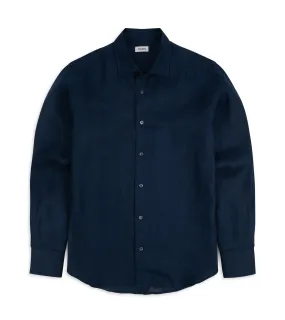 Trunk Audley Irish Linen Shirt: Navy