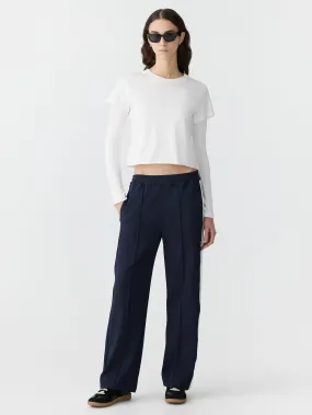 twill stripe detail pant