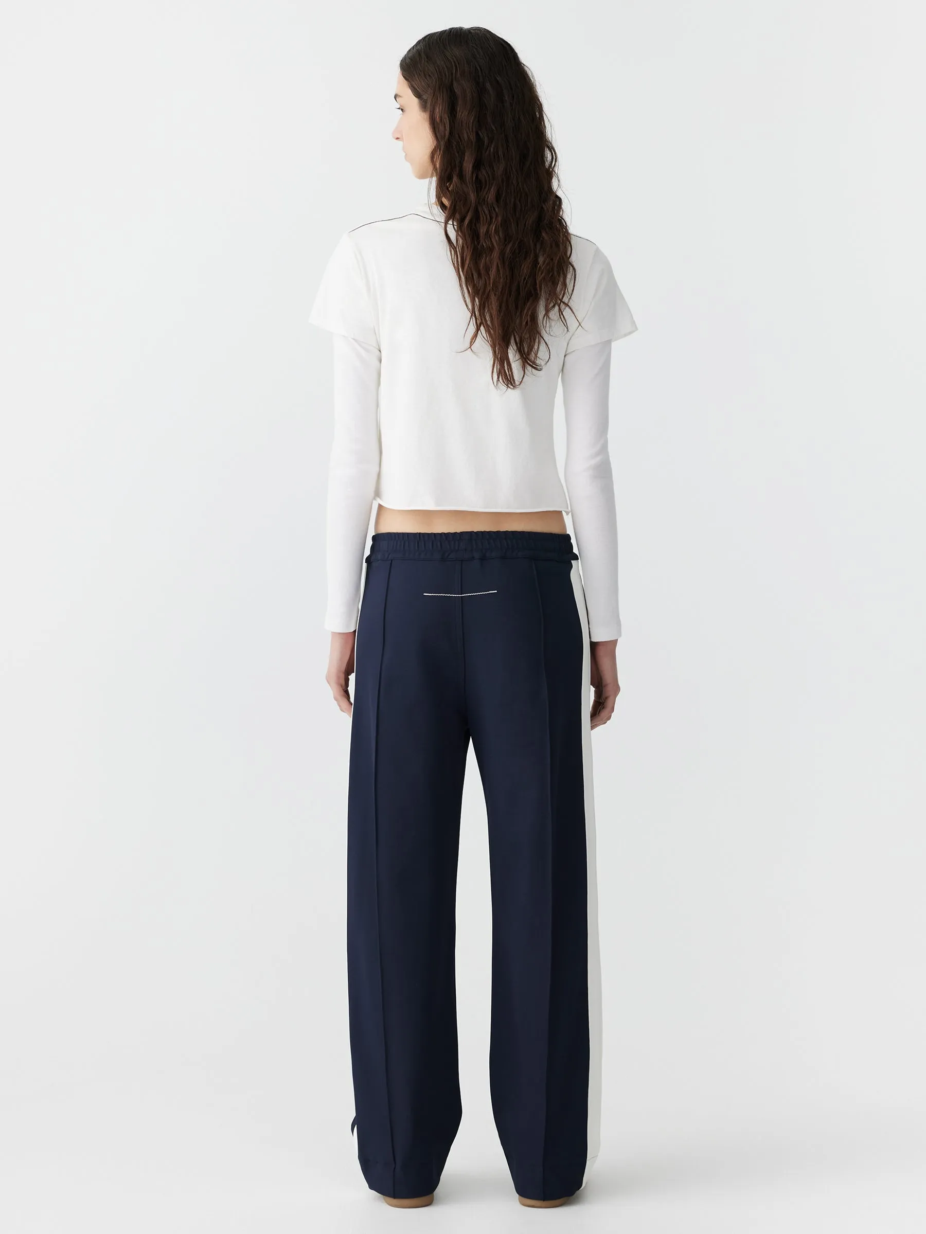 twill stripe detail pant