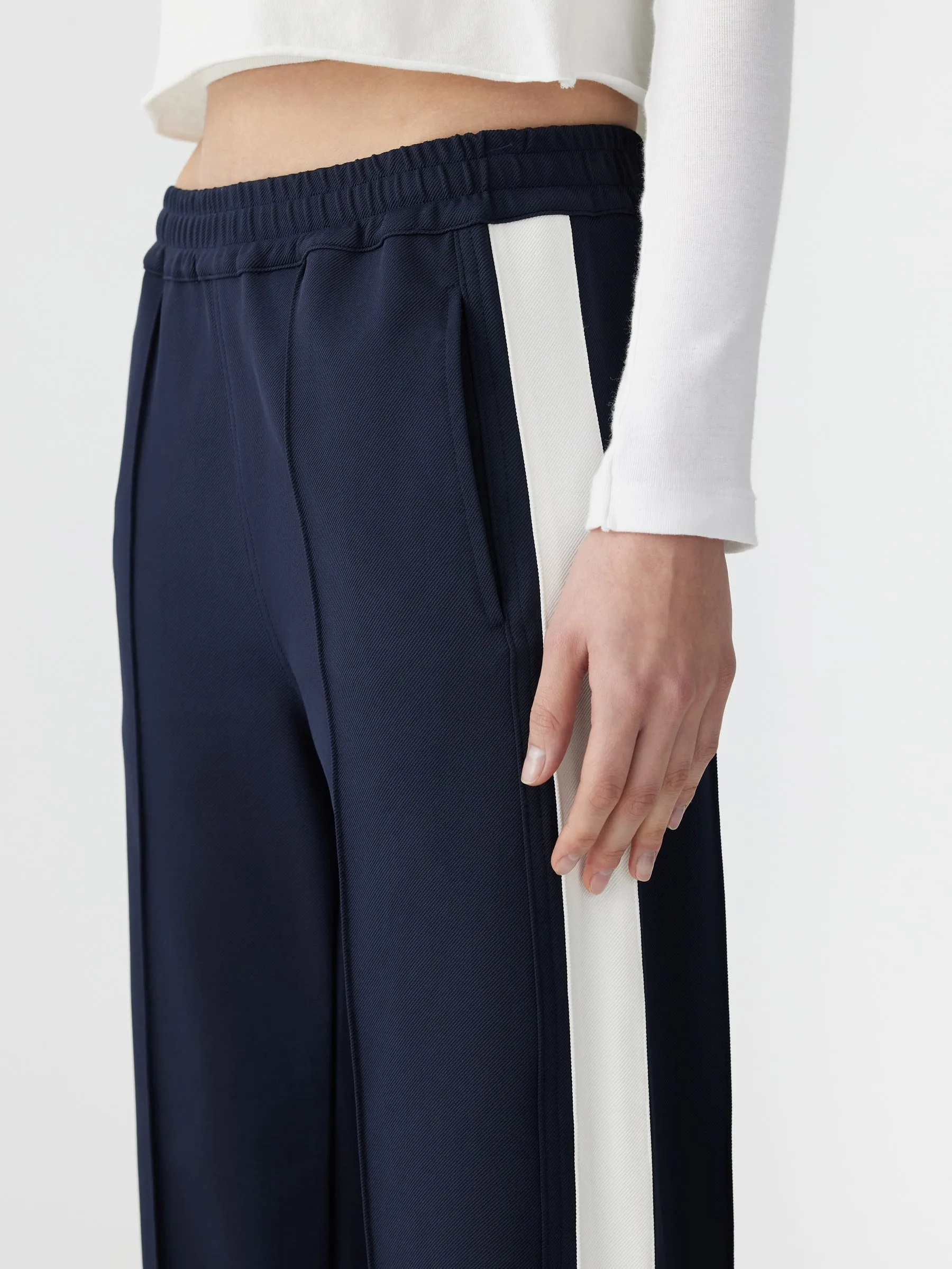 twill stripe detail pant