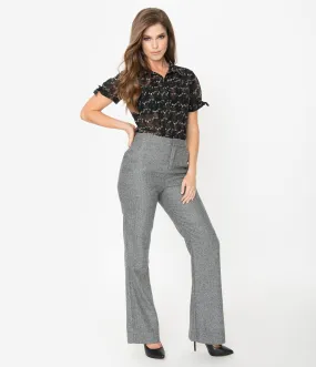 Unique Vintage Grey Herringbone High Waist Dawn Pants