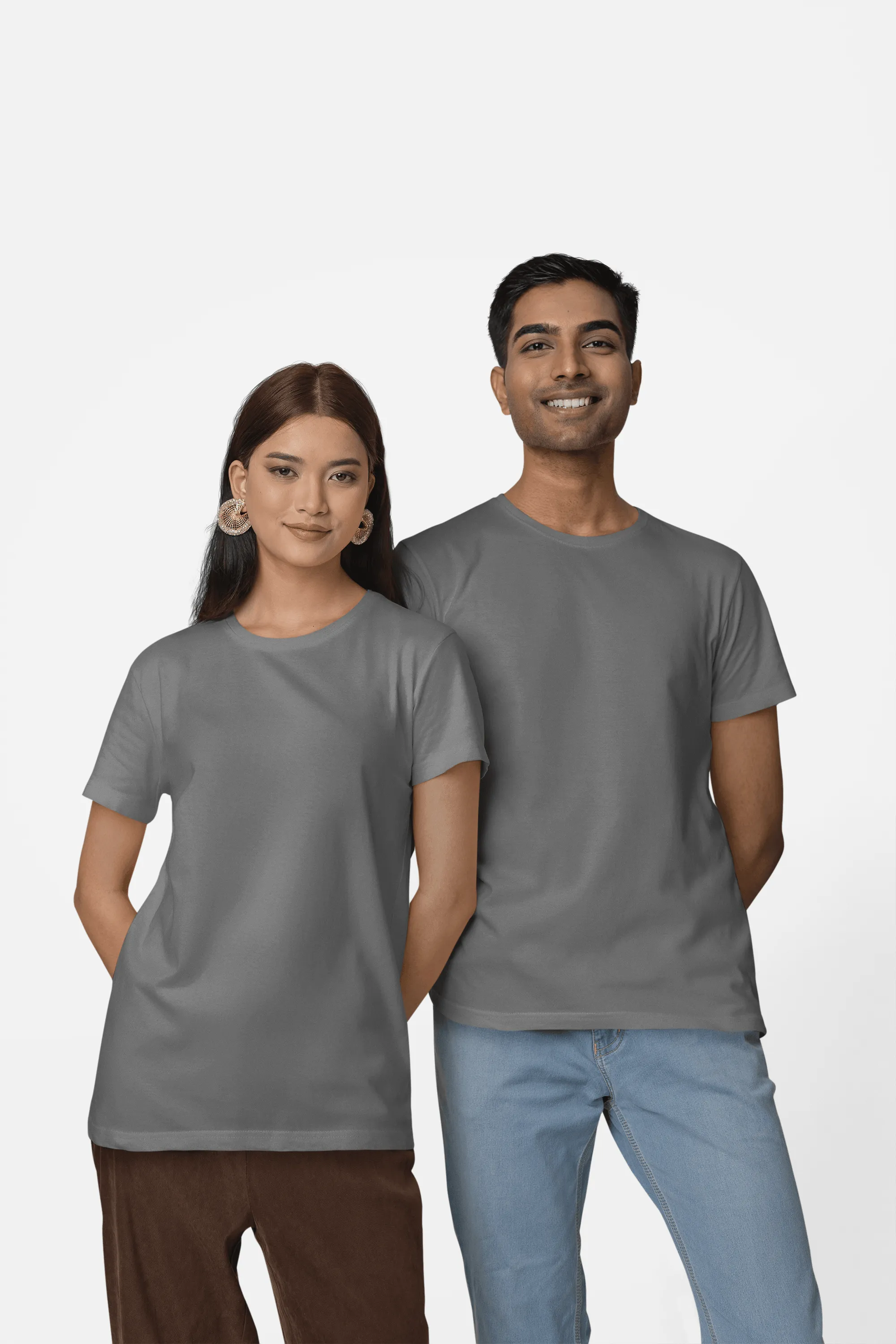 Unisex Regular Fit T-Shirt - 100% Cotton, Bio-Washed (Steel Grey)