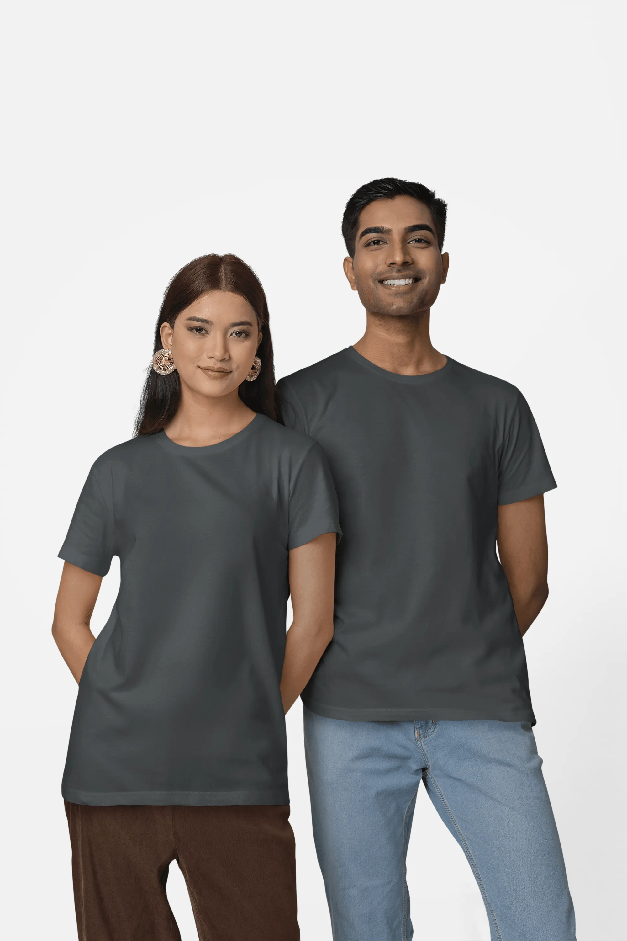 Unisex Regular Fit T-Shirt - 100% Cotton, Bio-Washed (Steel Grey)