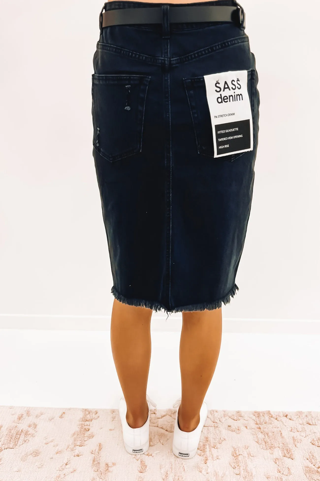 Vanessa Denim Skirt Washed Black