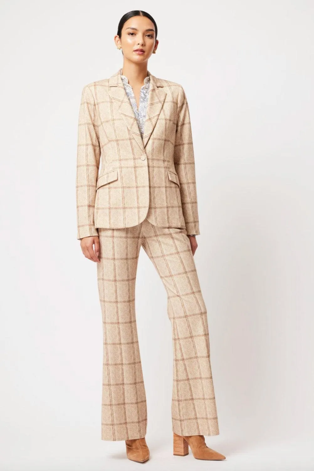 Venus Ponte Blazer | Oatmeal Check