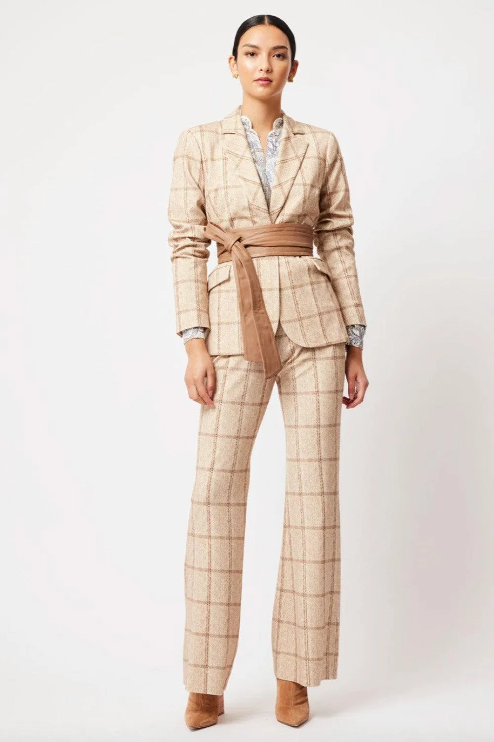 Venus Ponte Blazer | Oatmeal Check