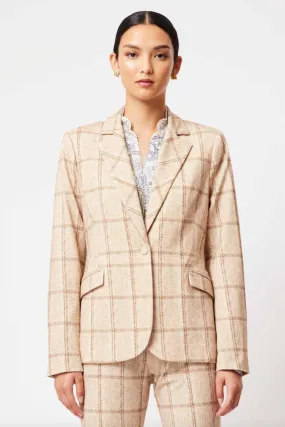 Venus Ponte Blazer | Oatmeal Check