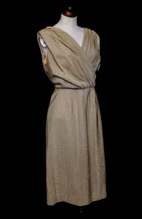 Vintage 1950s Gold Metallic Wiggle Dress