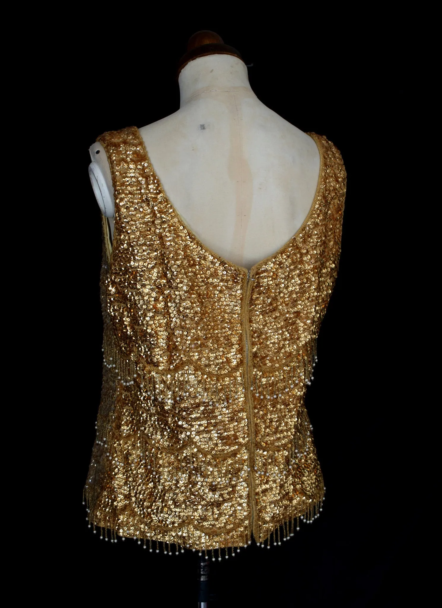 Vintage 1950s Gold Sequin Top