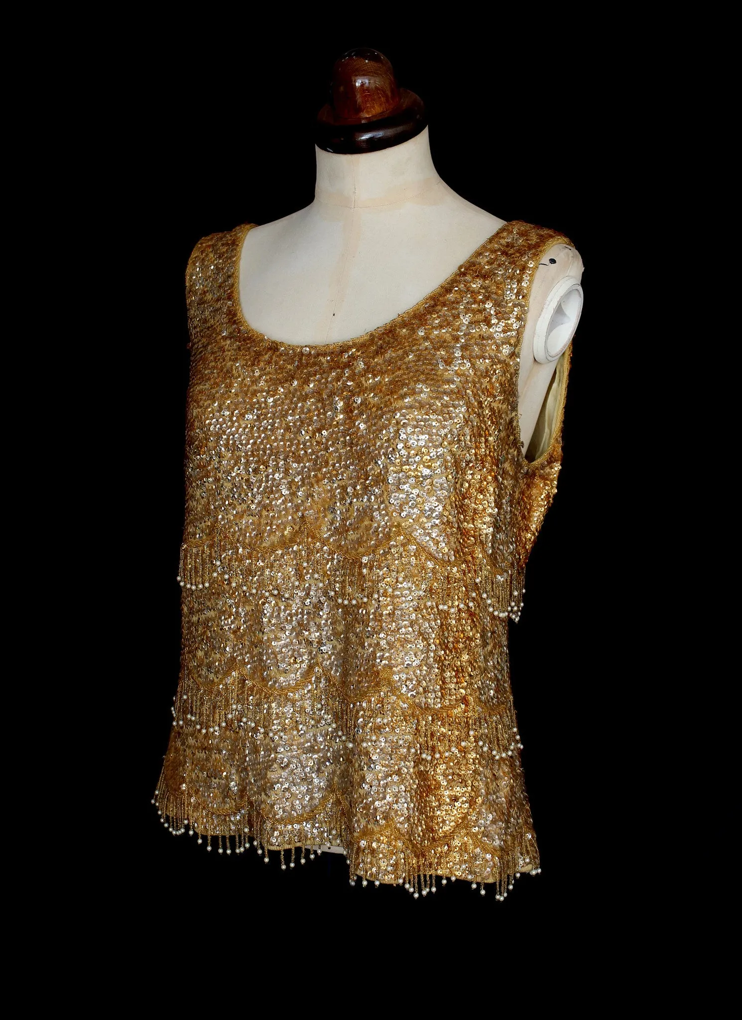 Vintage 1950s Gold Sequin Top