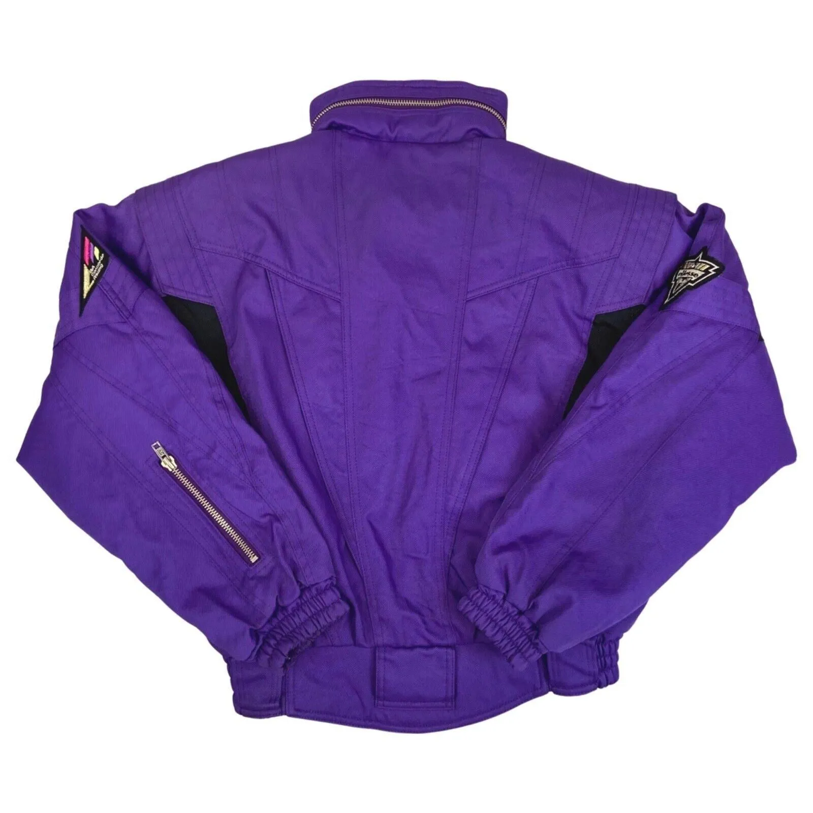 Vintage 80s 90s Purple Black Ellesse Embroidered Ski Jacket Coat 12 14 M