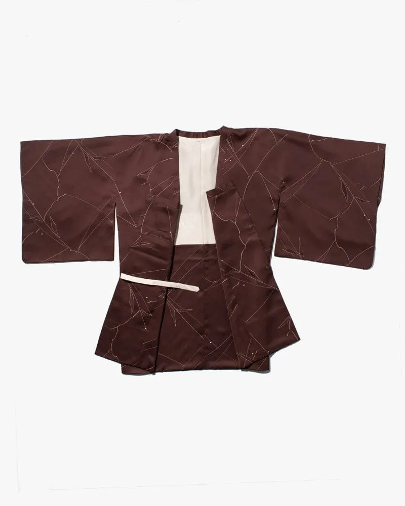 Vintage Michiyuki Jacket, Brown with Thin Leaves