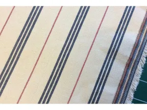 Vintage  Style Ticking Stripe, Twill Cotton Lining / Shirting Fabric - THICK BLUE STRIPE