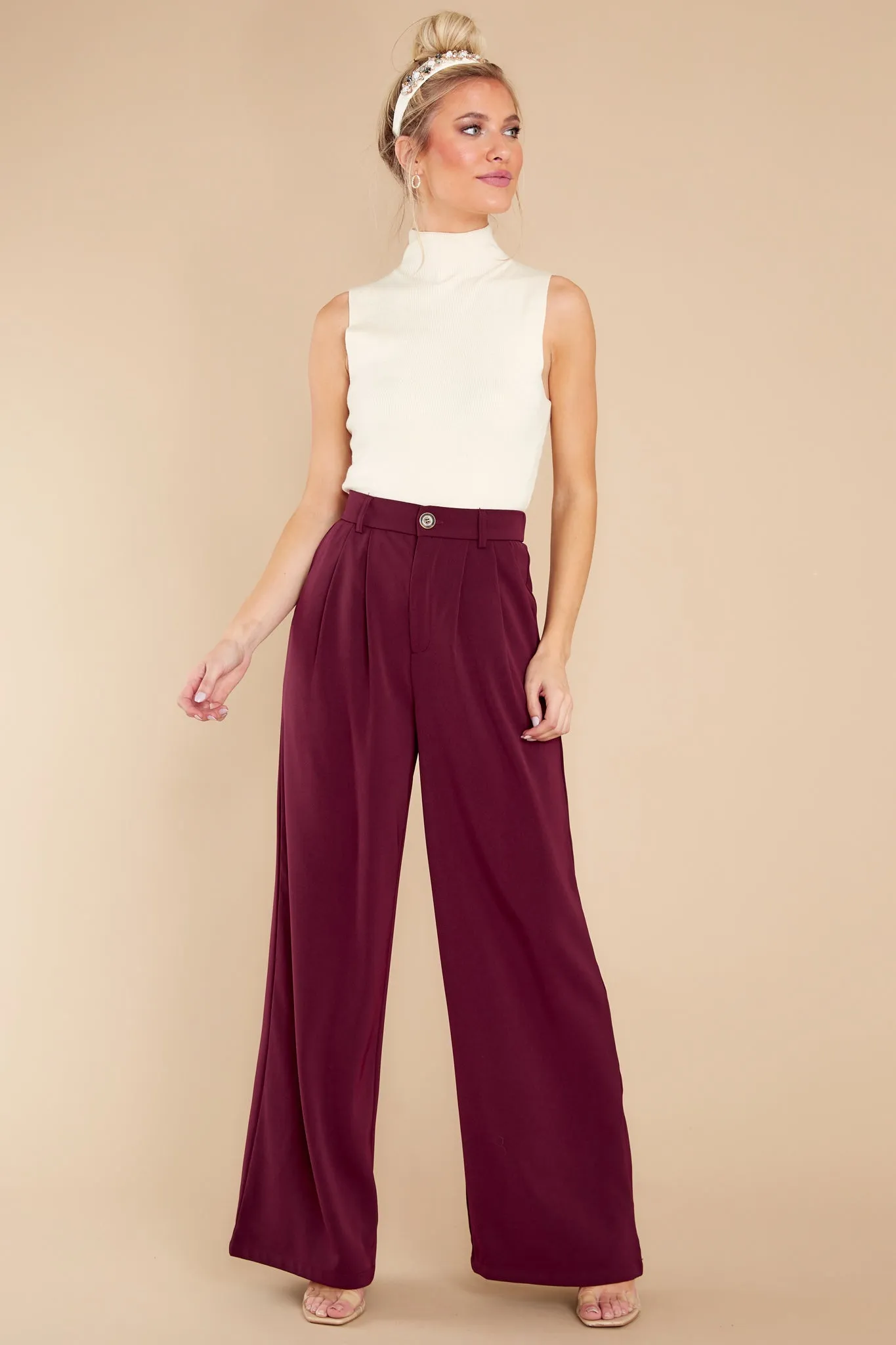 Walk By Me Merlot Pants