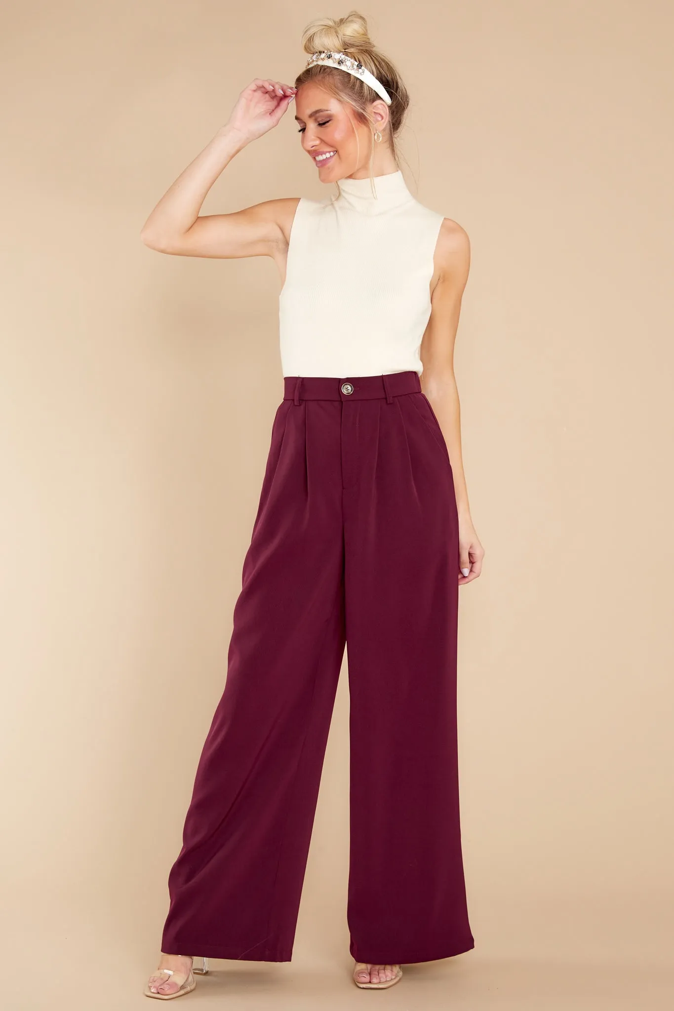 Walk By Me Merlot Pants