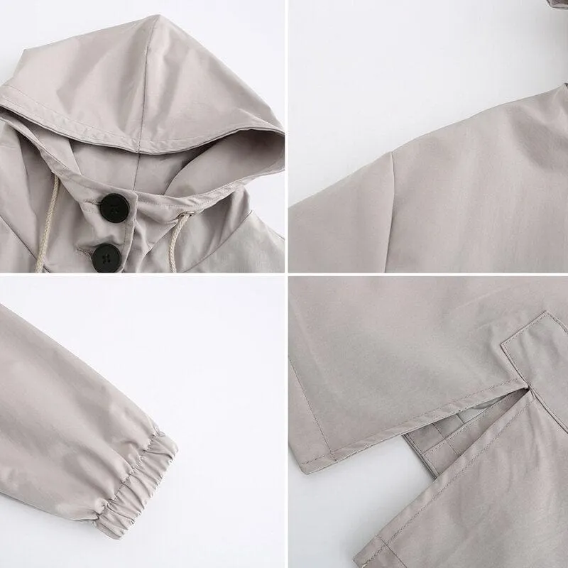 Waterproof Hooded Long Trench Coat