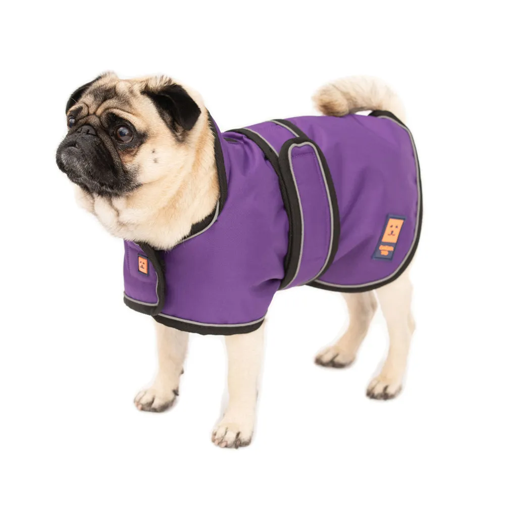 Waterproof Shower Pug / Frenchie Dog Coat with Warm Lining