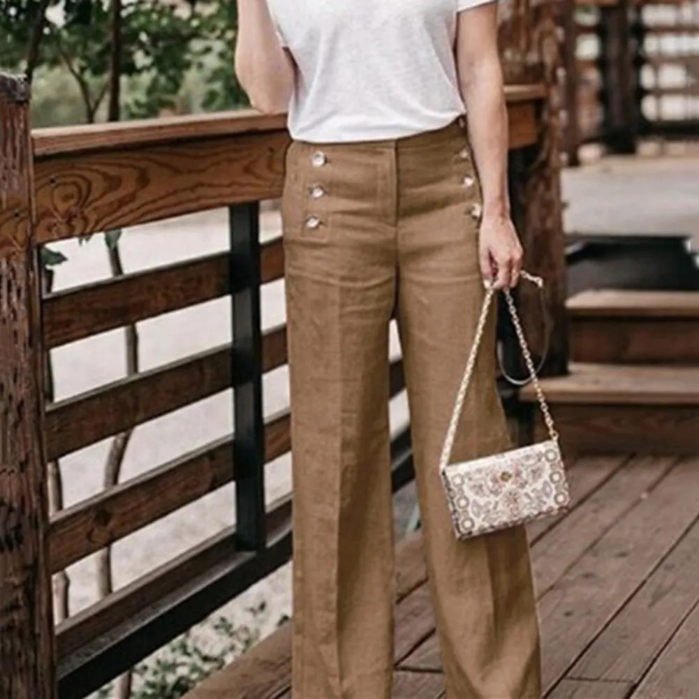 Women Wide Leg Linen Pants