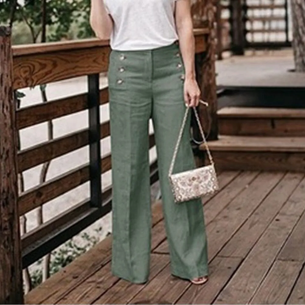 Women Wide Leg Linen Pants