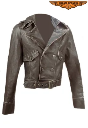 Womens Brown Motorcycle Jacket