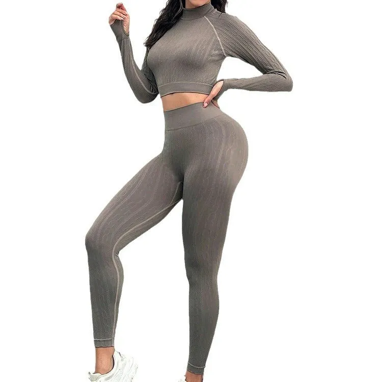 Women's Peach Fitness Sports High Waist Nude Yoga Clothes