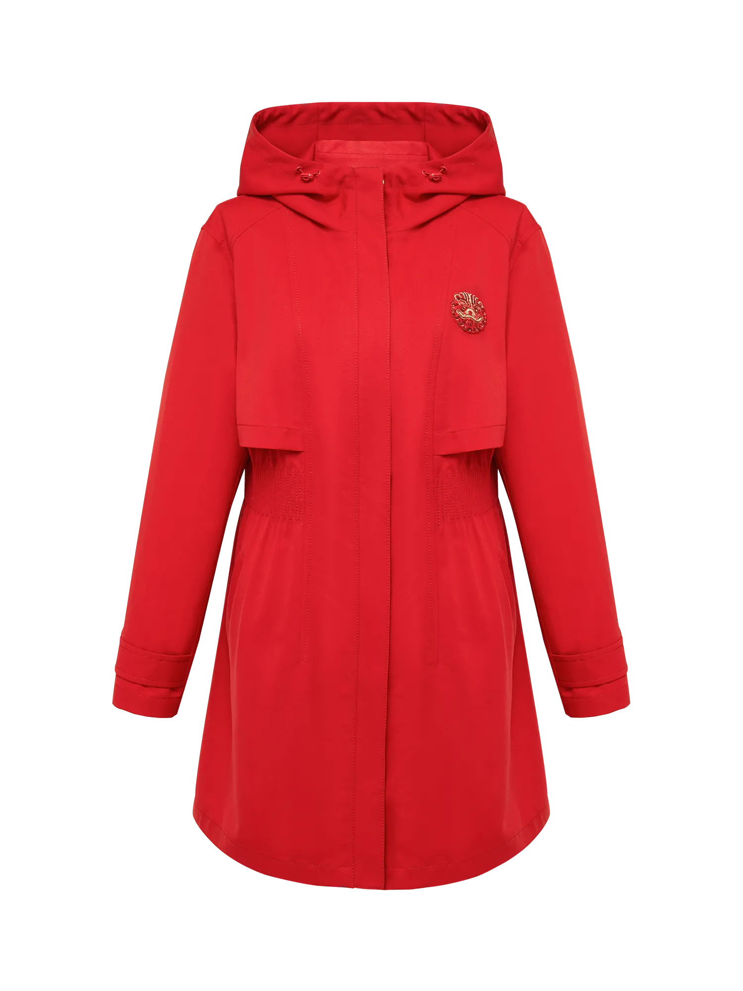 YAYING Merino Wool Hooded Trench Coat