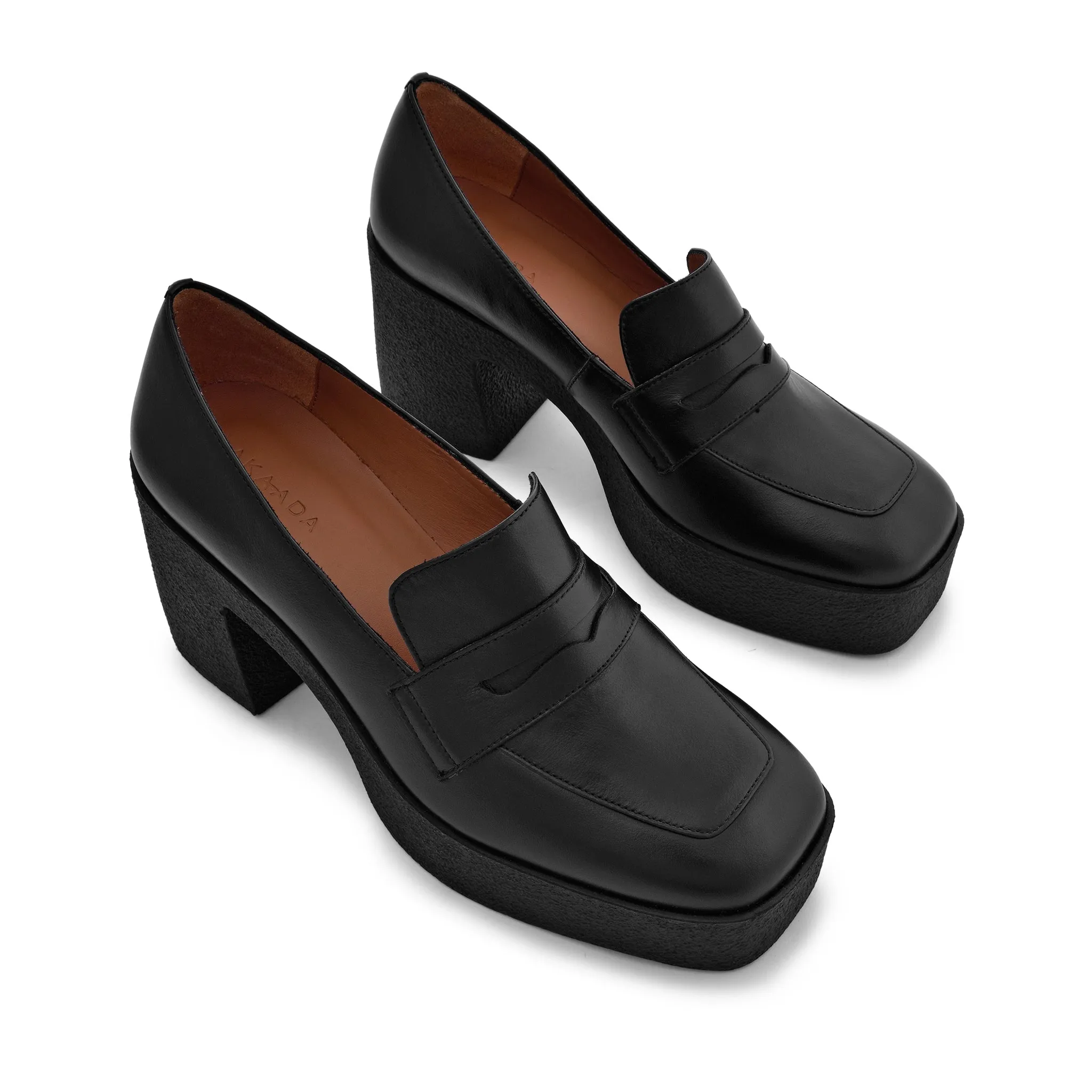 Yoko Black Nappa Leather Chunky Loafers